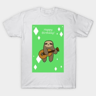 "Happy Birthday" Guitar Sloth T-Shirt